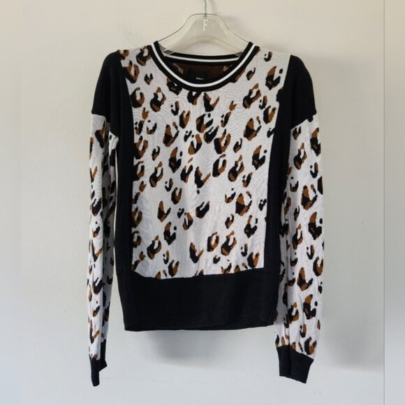 Sweaters - ARITZIA | Wilfred Sweater Leopard Print Cashmere Blend Black Gray Sz SMALL